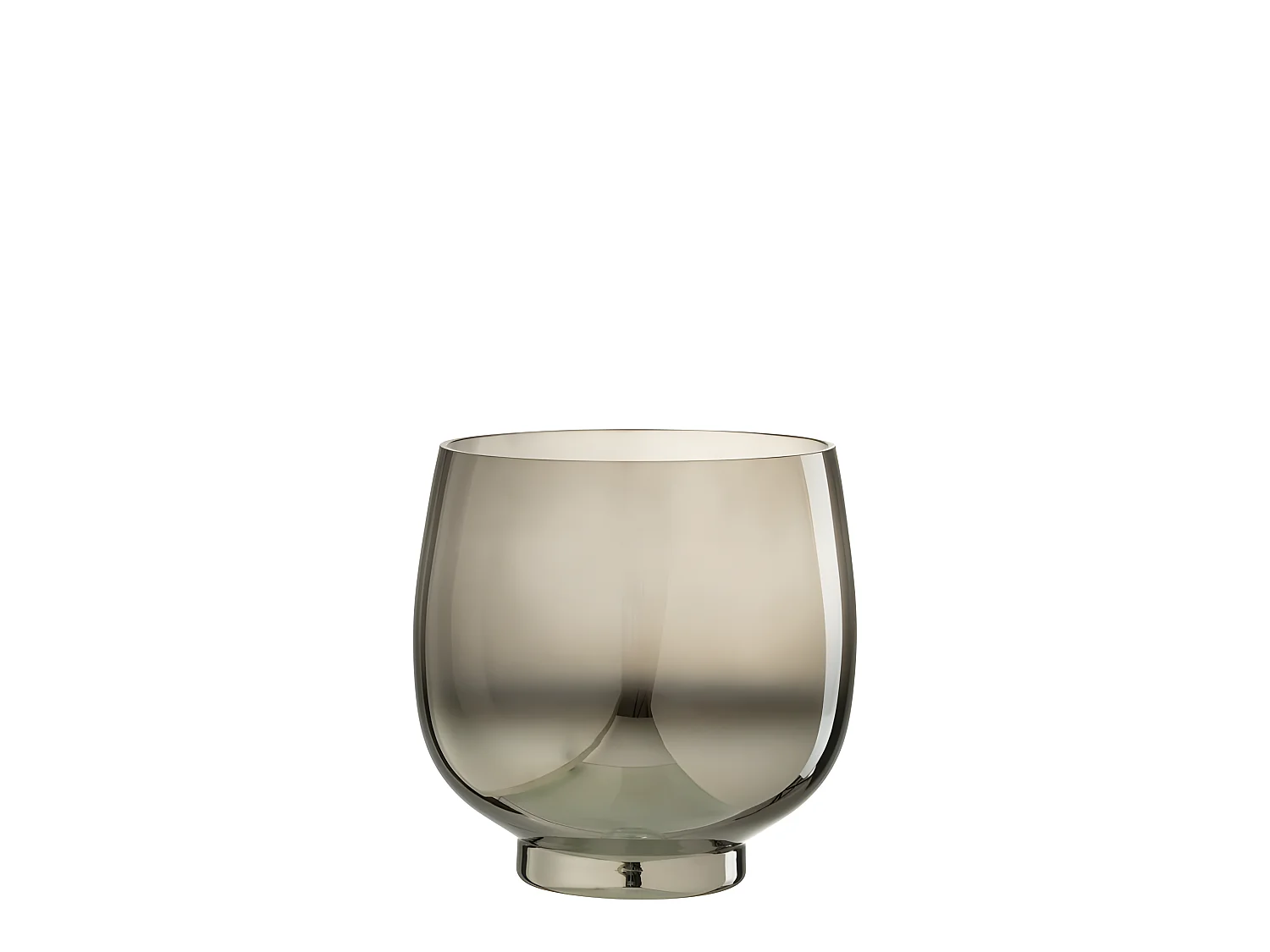 Photophore Rond Déco "Verre Fumé" 18cm Gris