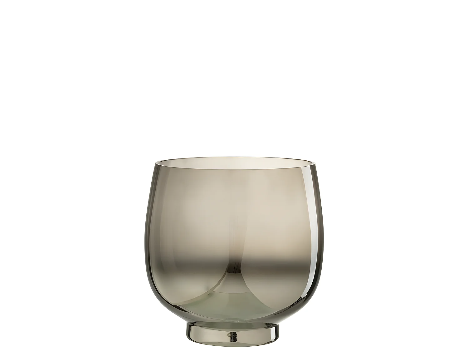 Photophore Rond Déco "Verre Fumé" 18cm Gris