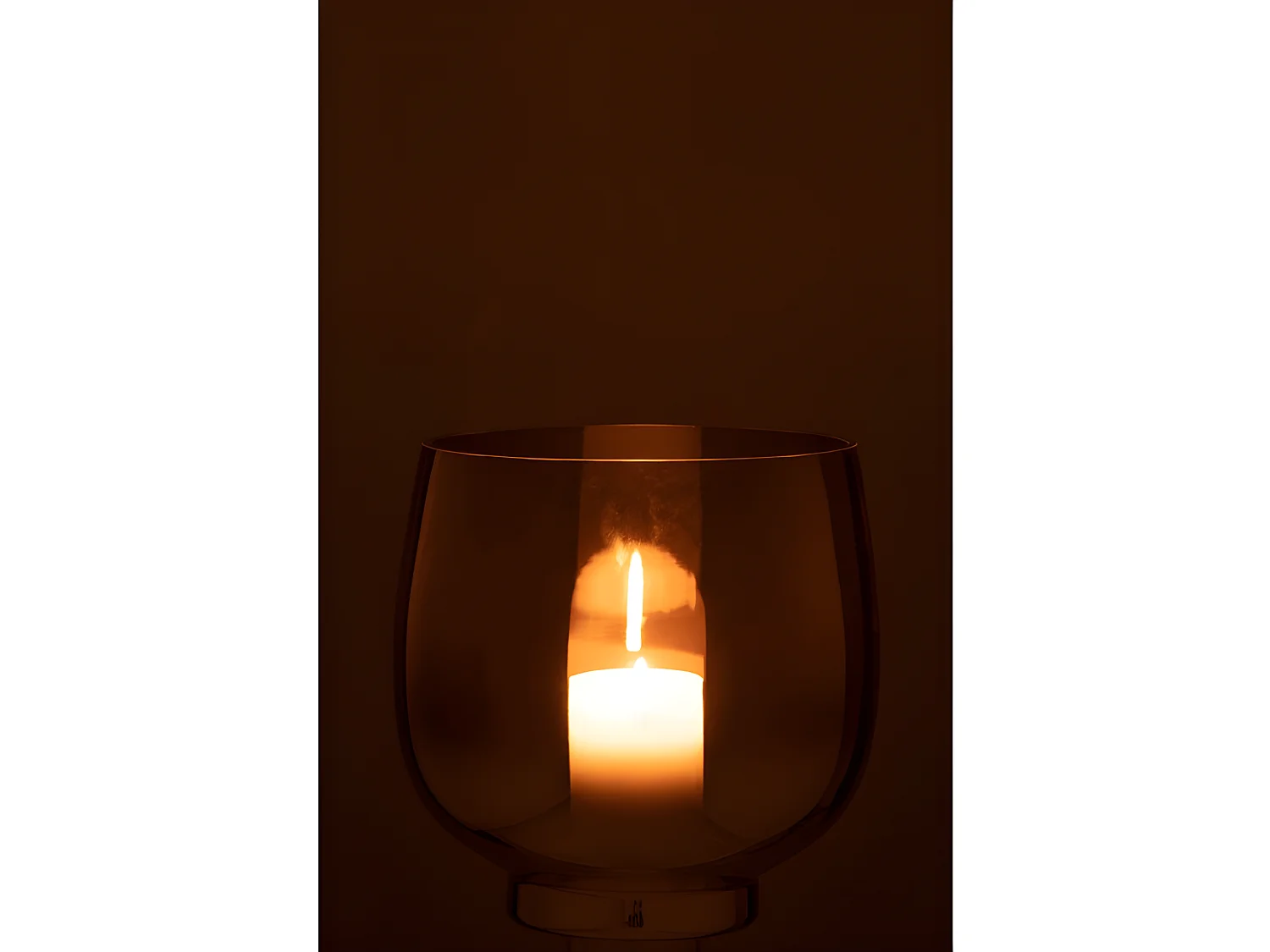 Photophore Rond Déco "Verre Fumé" 18cm Gris