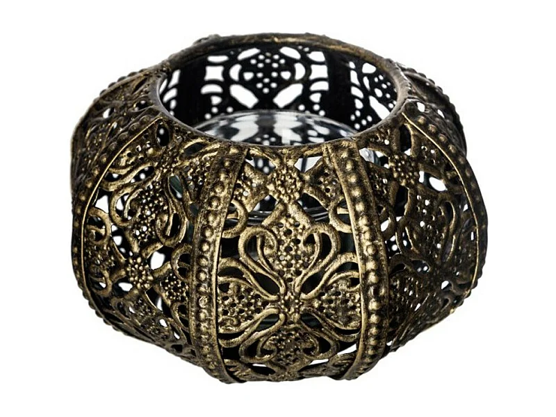 Photophore Ajouré en Métal "Opra" 11cm Or