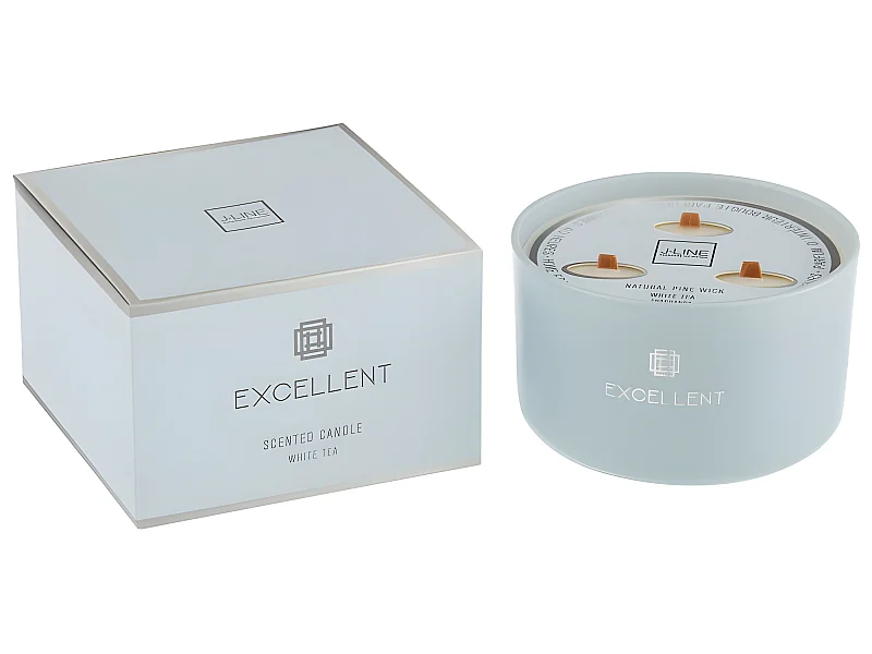 Vela perfumada de vidrio azul 13x13x8 cm