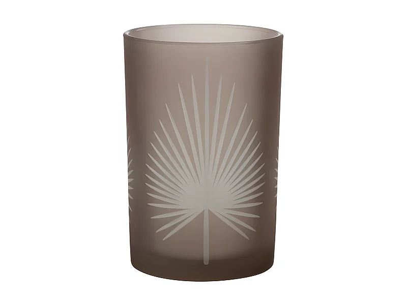 Portavelas de vidrio marrón 12x12x17.5 cm