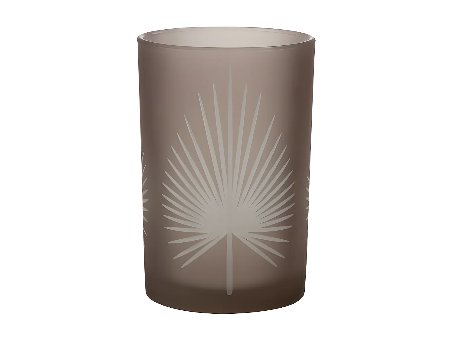 Portavelas de vidrio marrón 12x12x17.5 cm