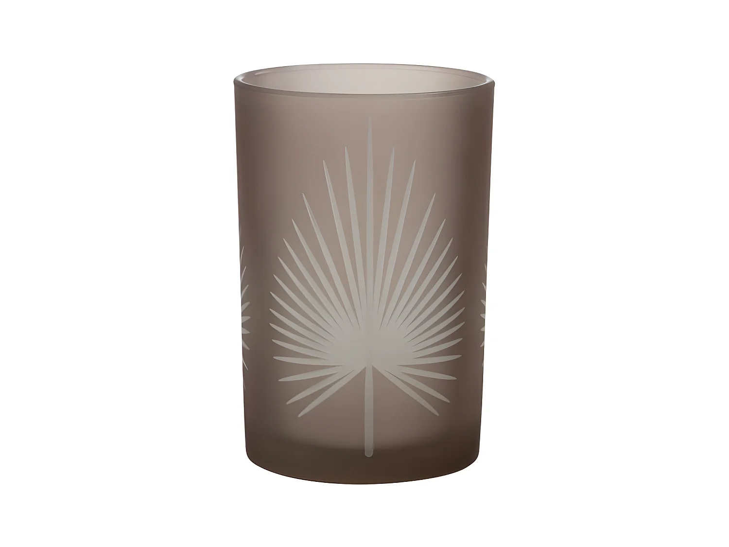 Photophore Déco "Feuilles de Palmier" 18cm Marron