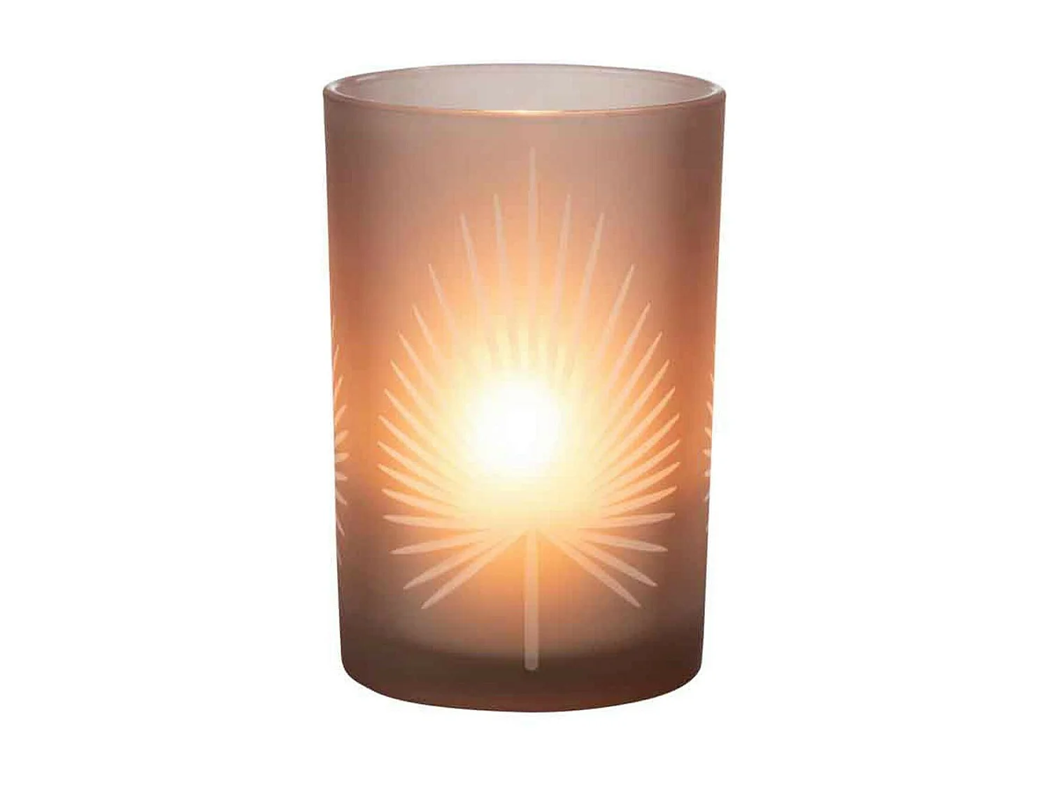 Portavelas de vidrio marrón 12x12x17.5 cm