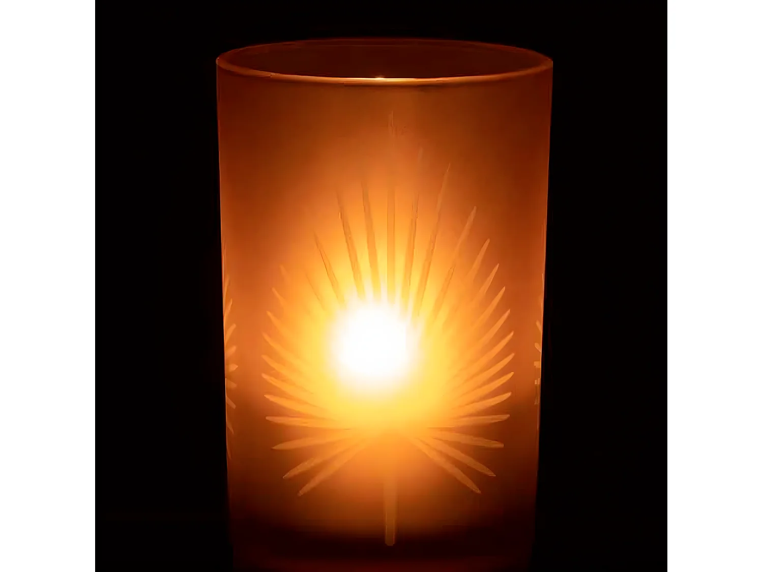 Portavelas de vidrio marrón 12x12x17.5 cm