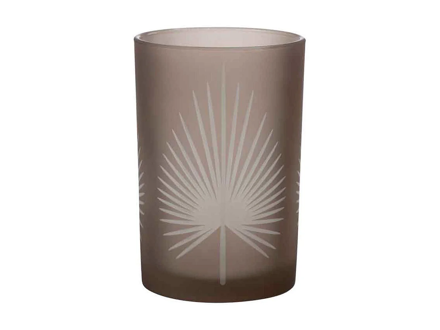 Photophore Déco "Feuilles de Palmier" 18cm Marron