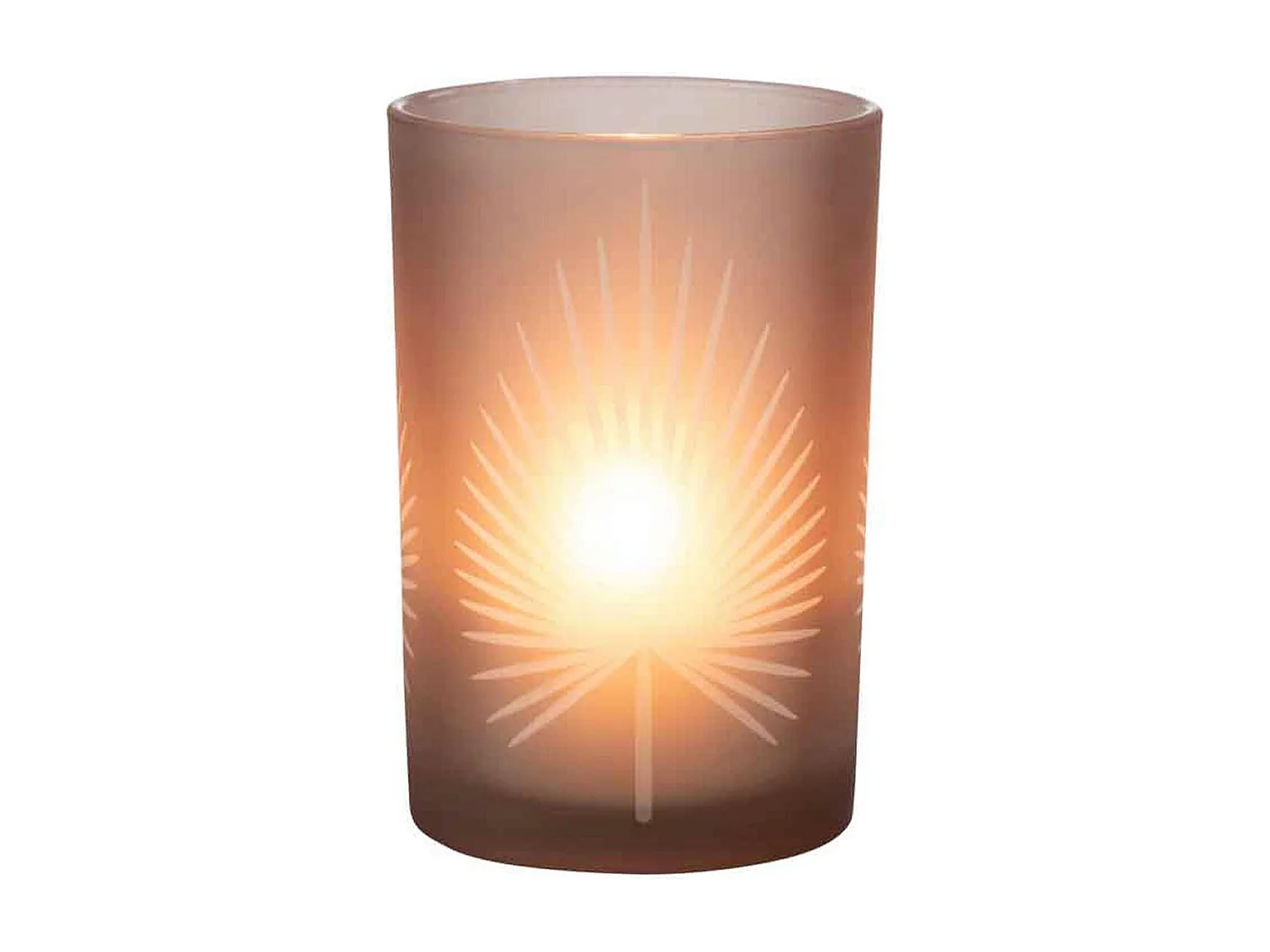 Photophore Déco "Feuilles de Palmier" 18cm Marron