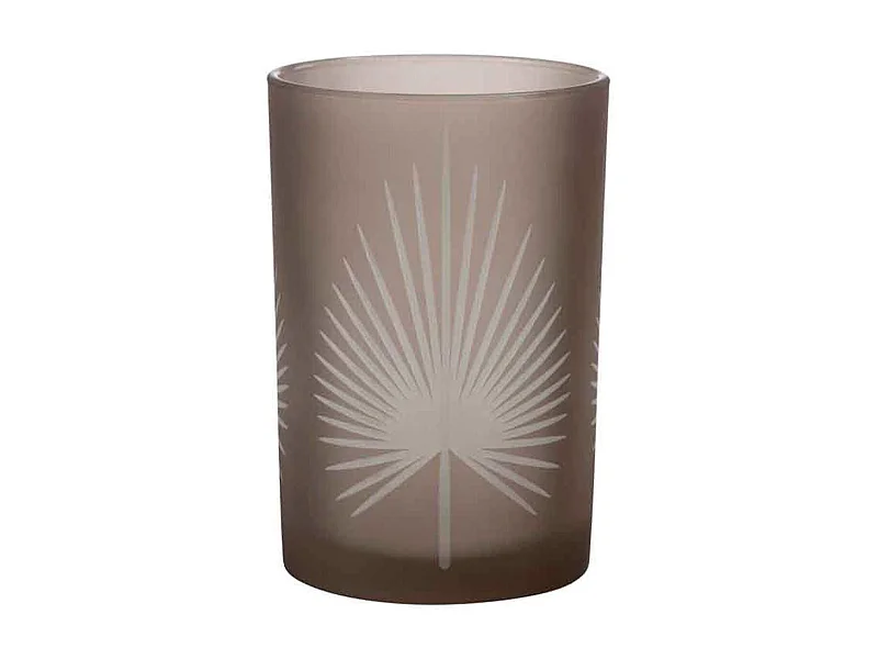 Portacandela in vetro marrone 12x12x17.5 cm
