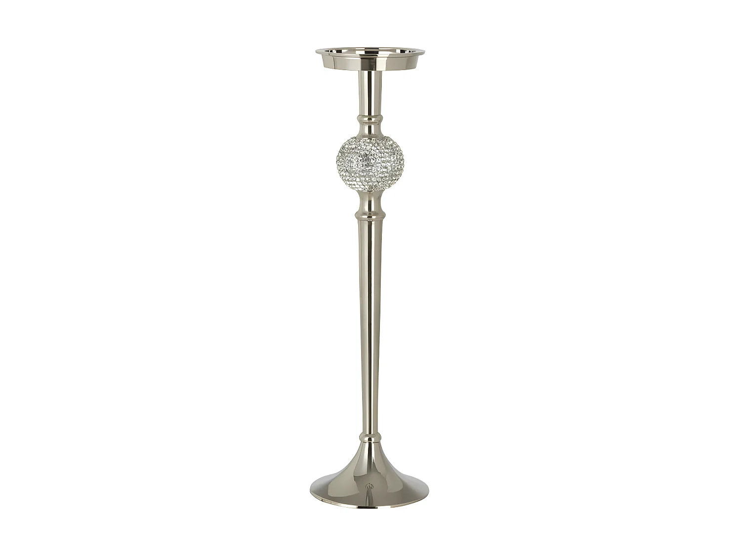 Bougeoir Design "Sphère Diamant" 41cm Argent