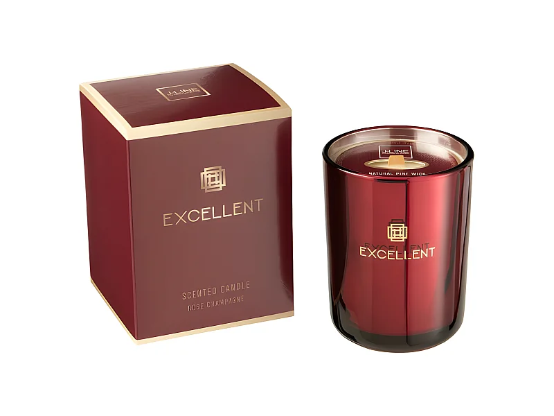 Vela perfumada de 50 horas en vidrio rojo de 8x8x11 cm