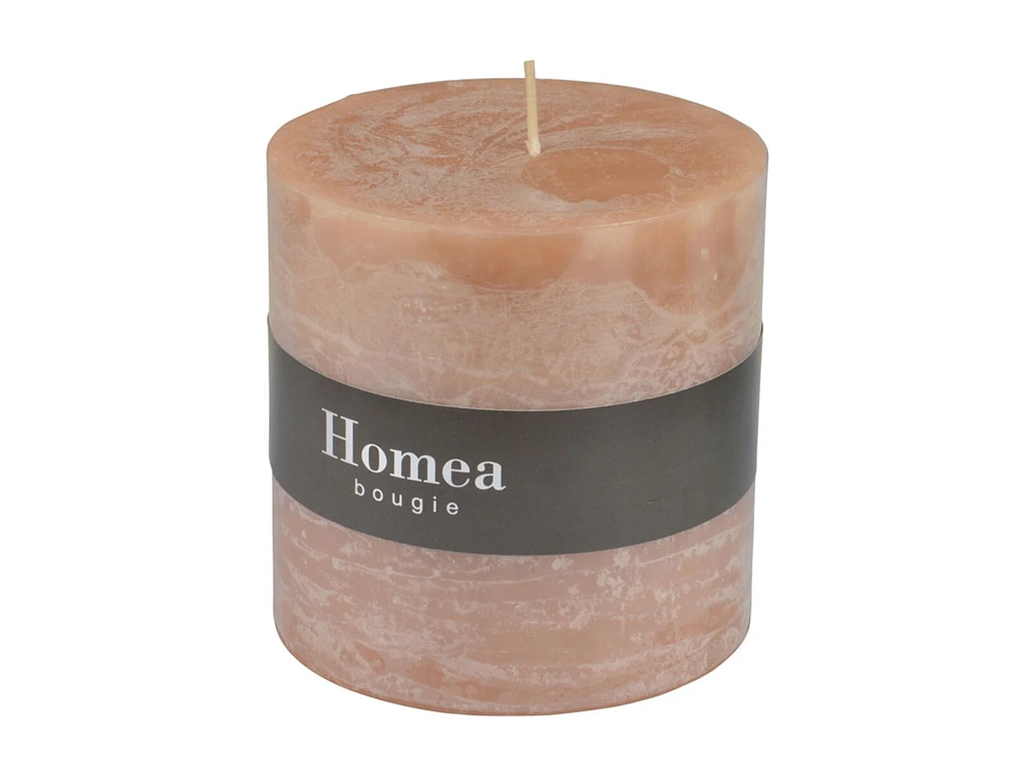 Bougie Pilier Ronde Déco "Rustique" 10cm Taupe