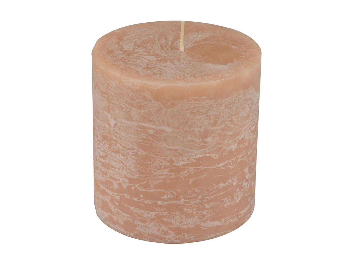 Bougie Pilier Ronde Déco "Rustique" 10cm Taupe