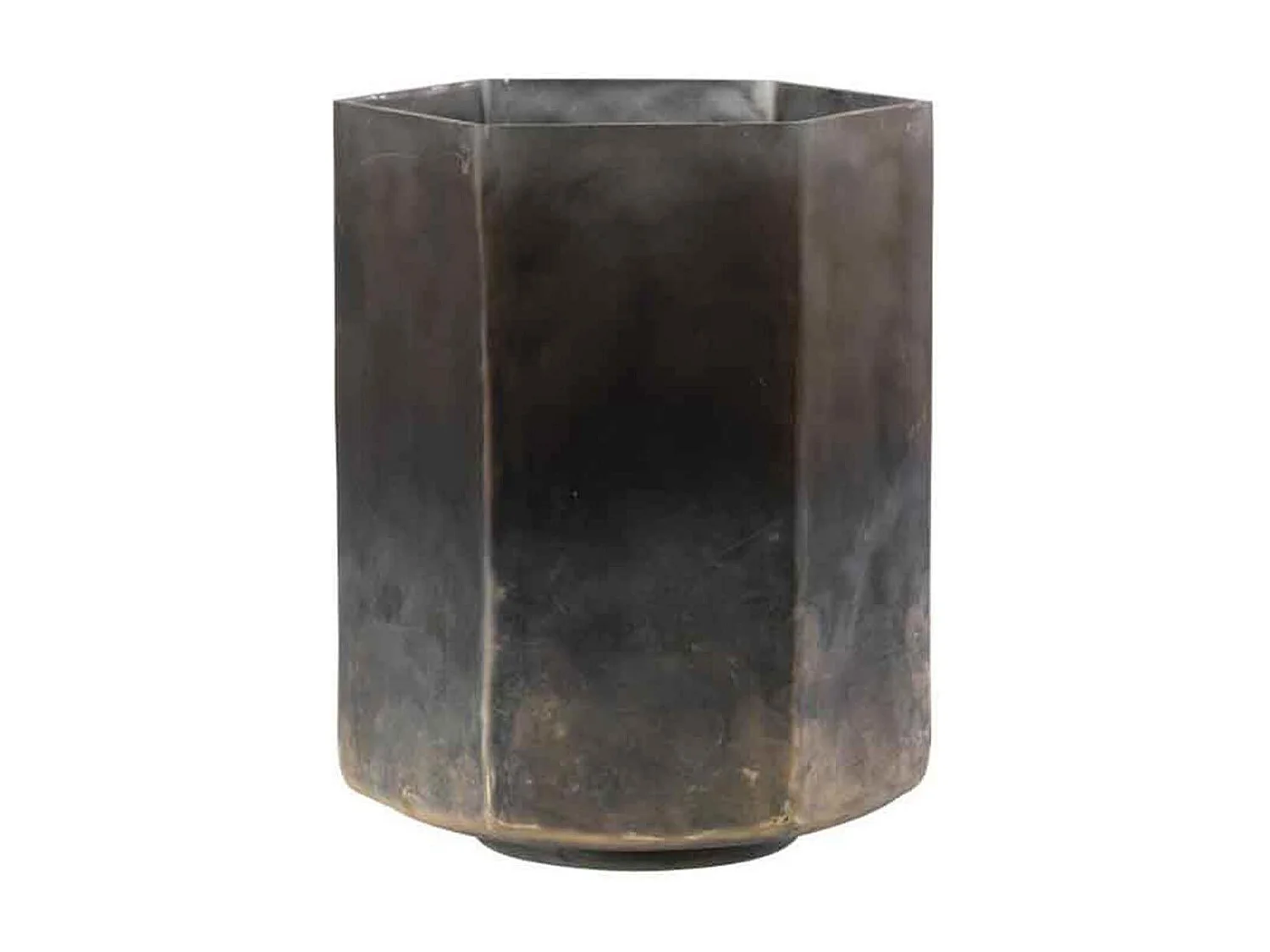 Portacandela in vetro grigio 14x14x18cm