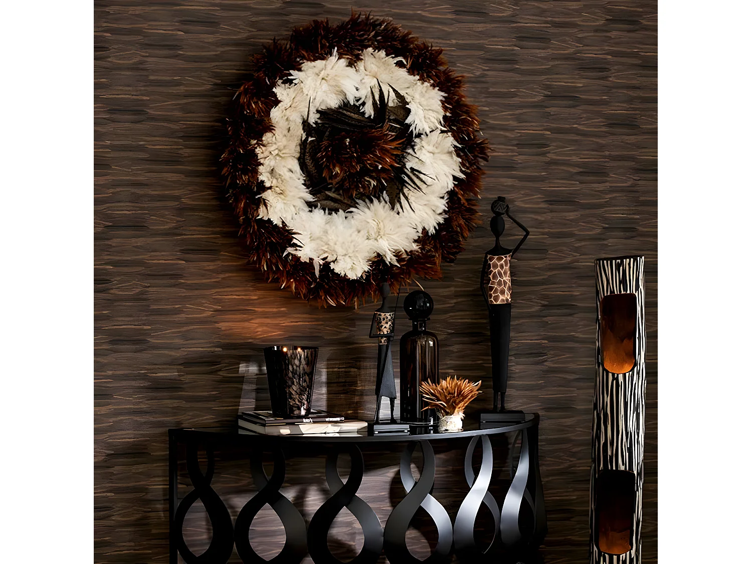 Bougie Parfumée "Bois de Santal" 16cm Noir & Or