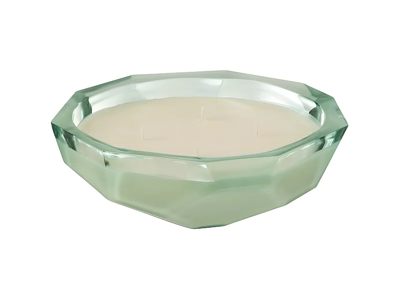 Vela perfumada plana en tarro de vidrio transparente de 24.5x24.5x8 cm