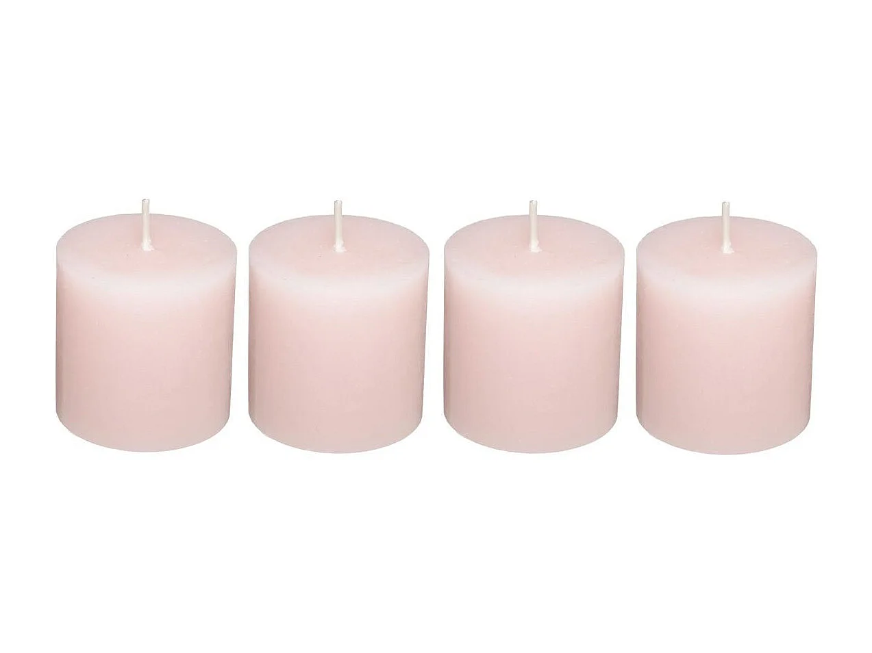Lot de 4 Bougies Votives "Rustic" 4,5cm Rose Clair