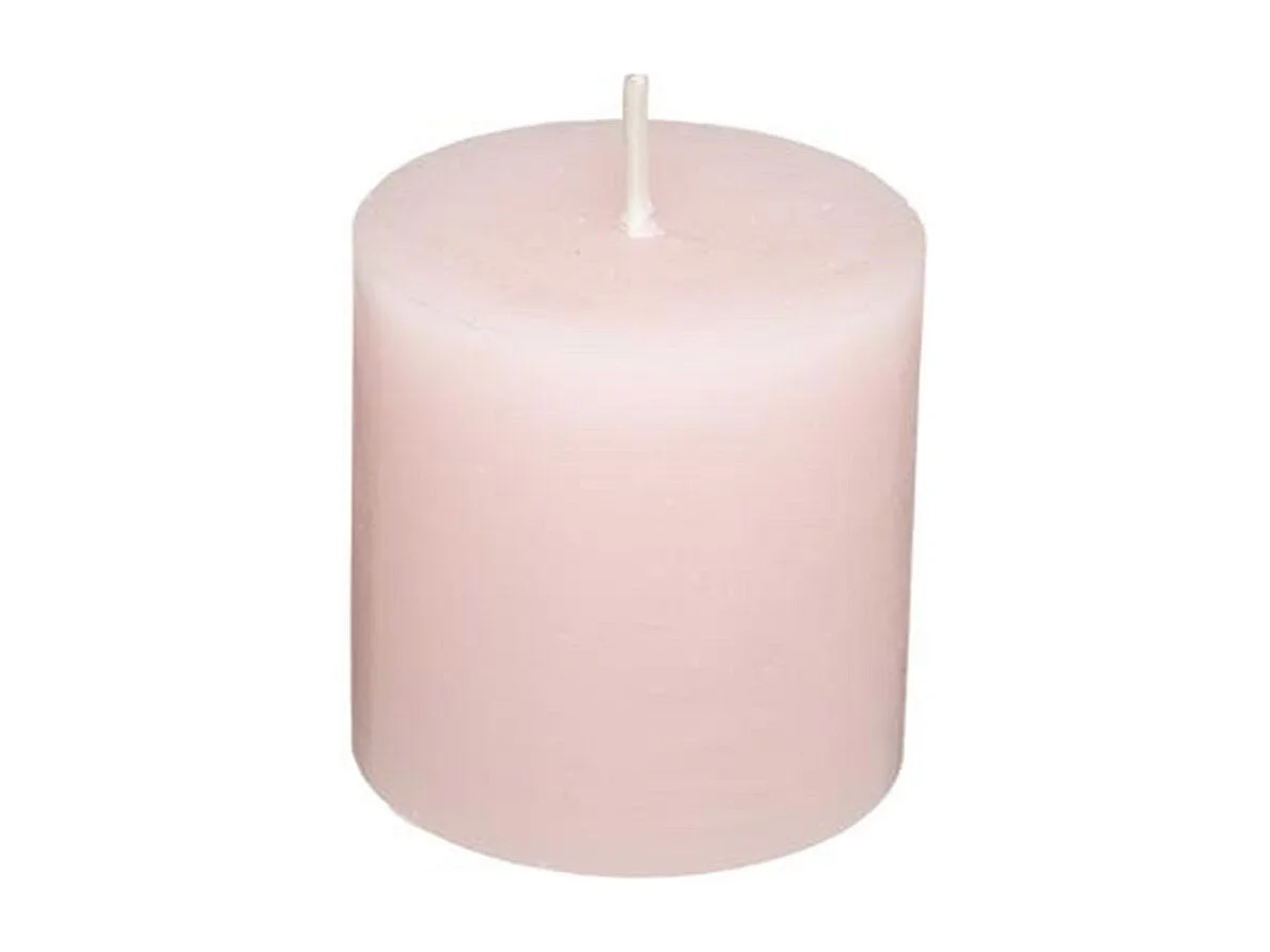 Lot de 4 Bougies Votives "Rustic" 4,5cm Rose Clair