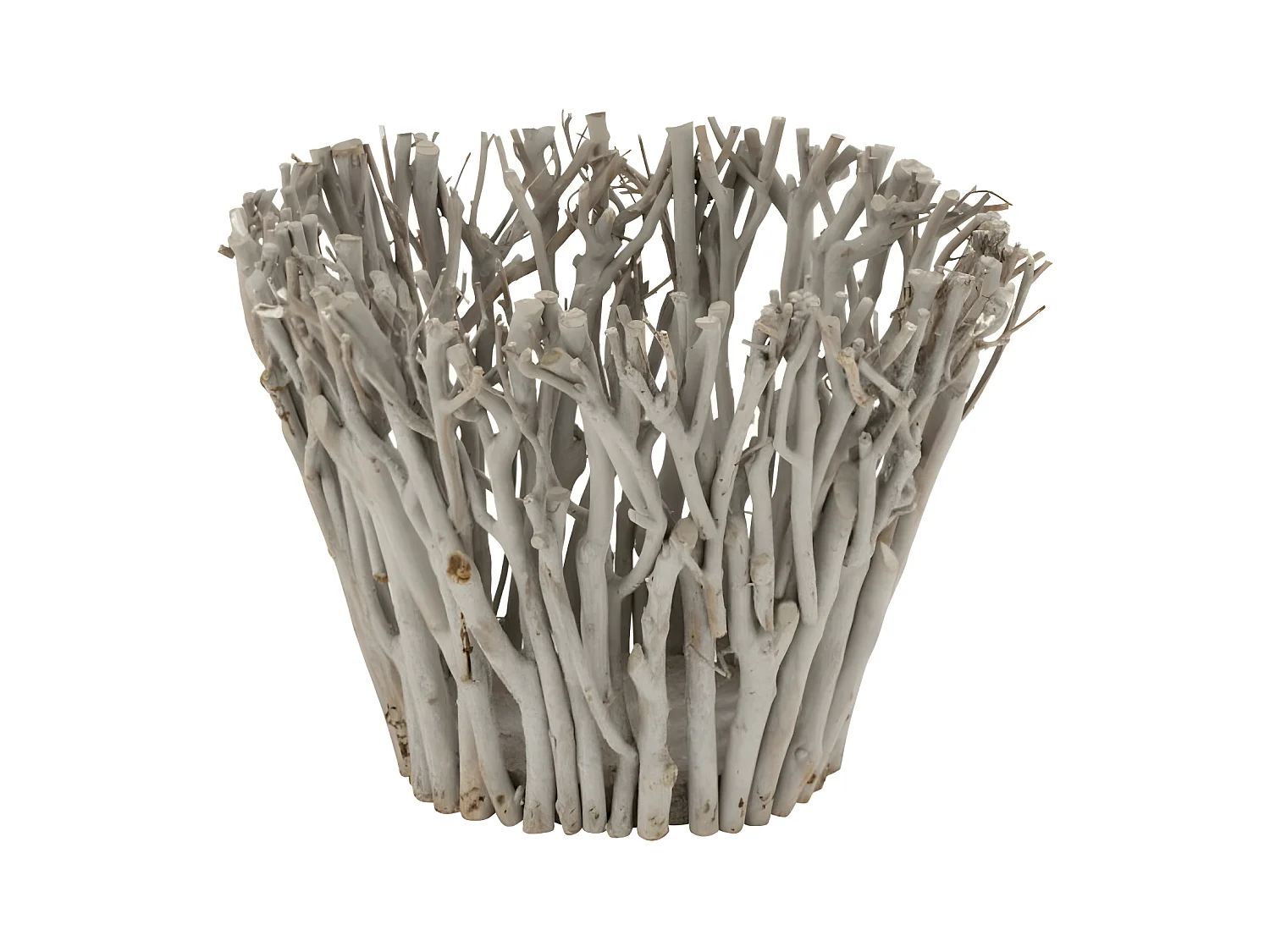 Bougeoir Design en Bois "Branches" 38cm Gris