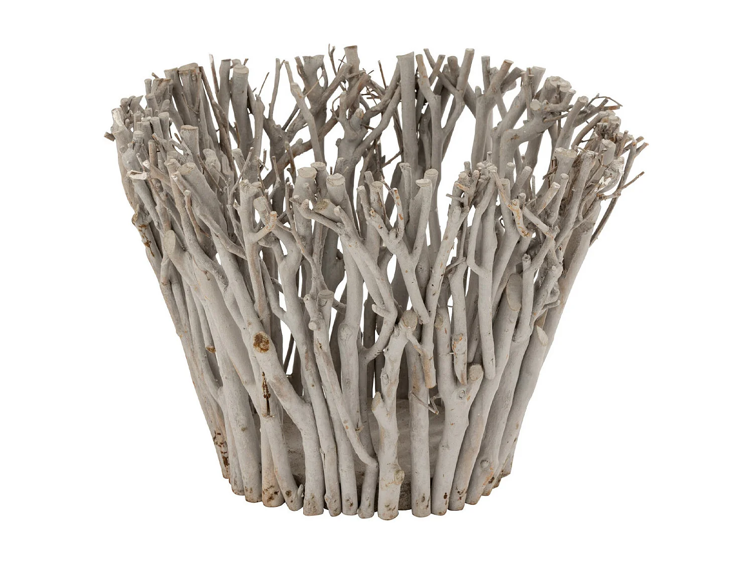 Bougeoir Design en Bois "Branches" 38cm Gris