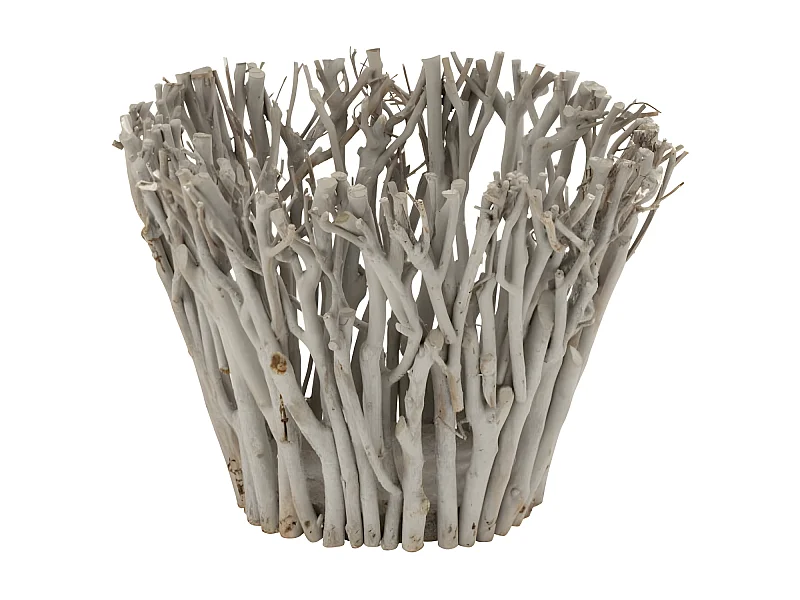 Bougeoir Design en Bois "Branches" 38cm Gris