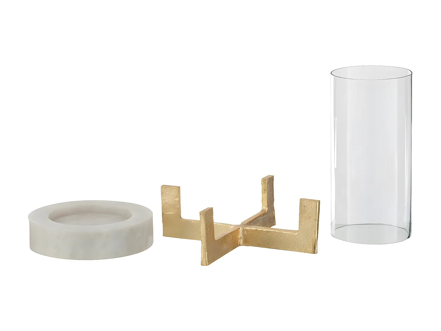 Portavelas con base de vidrio champagne de 20.5x20.5x31.5 cm