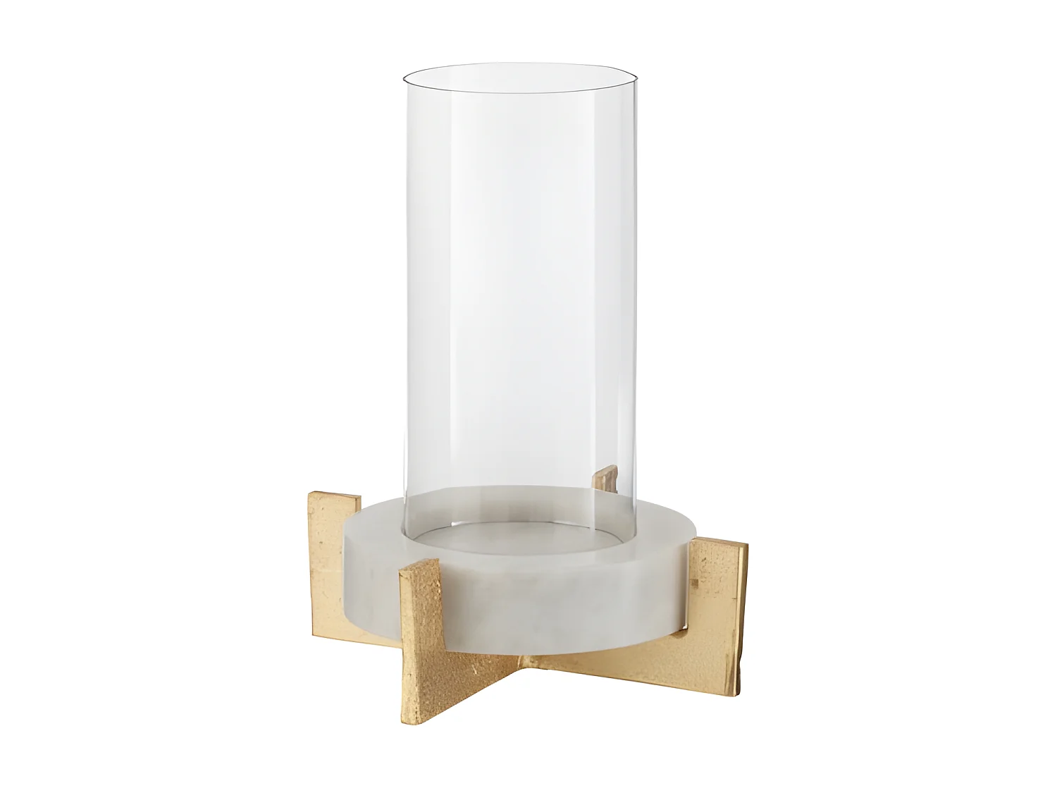 Portavelas con base de vidrio champagne de 20.5x20.5x31.5 cm