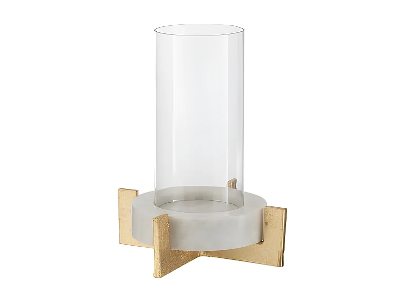 Portacandela in vetro champagne 20.5x20.5x31.5 cm