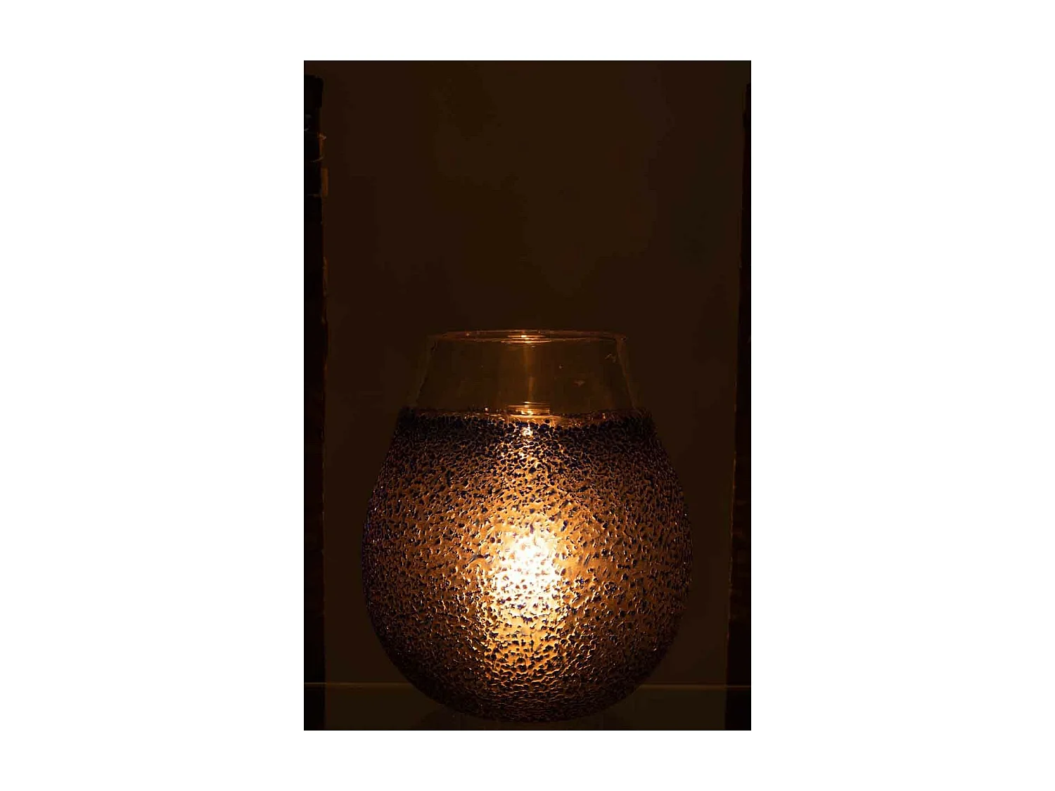 Portavelas de vidrio azul 21x21x25 cm