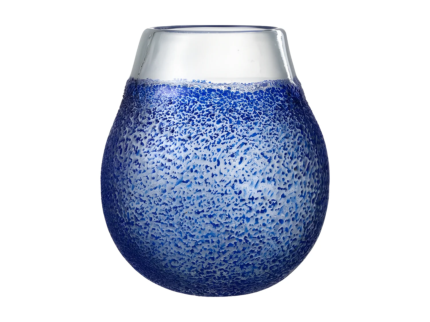 Portavelas de vidrio azul 21x21x25 cm