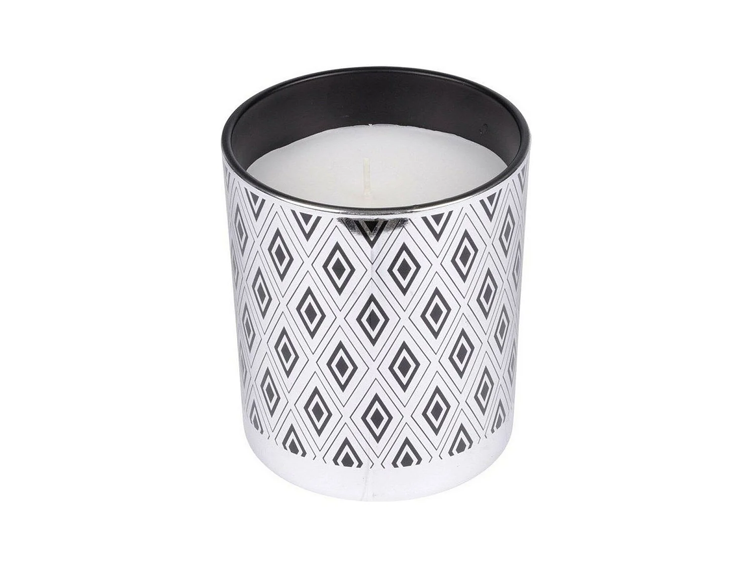 Bougie Parfumée Imprimée en Verre "Élégant" 10cm Argent
