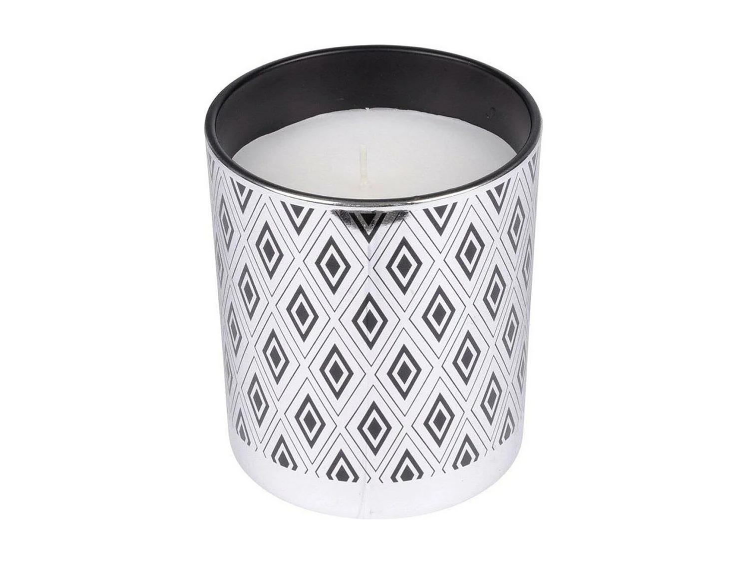 Bougie Parfumée Imprimée en Verre "Élégant" 10cm Argent