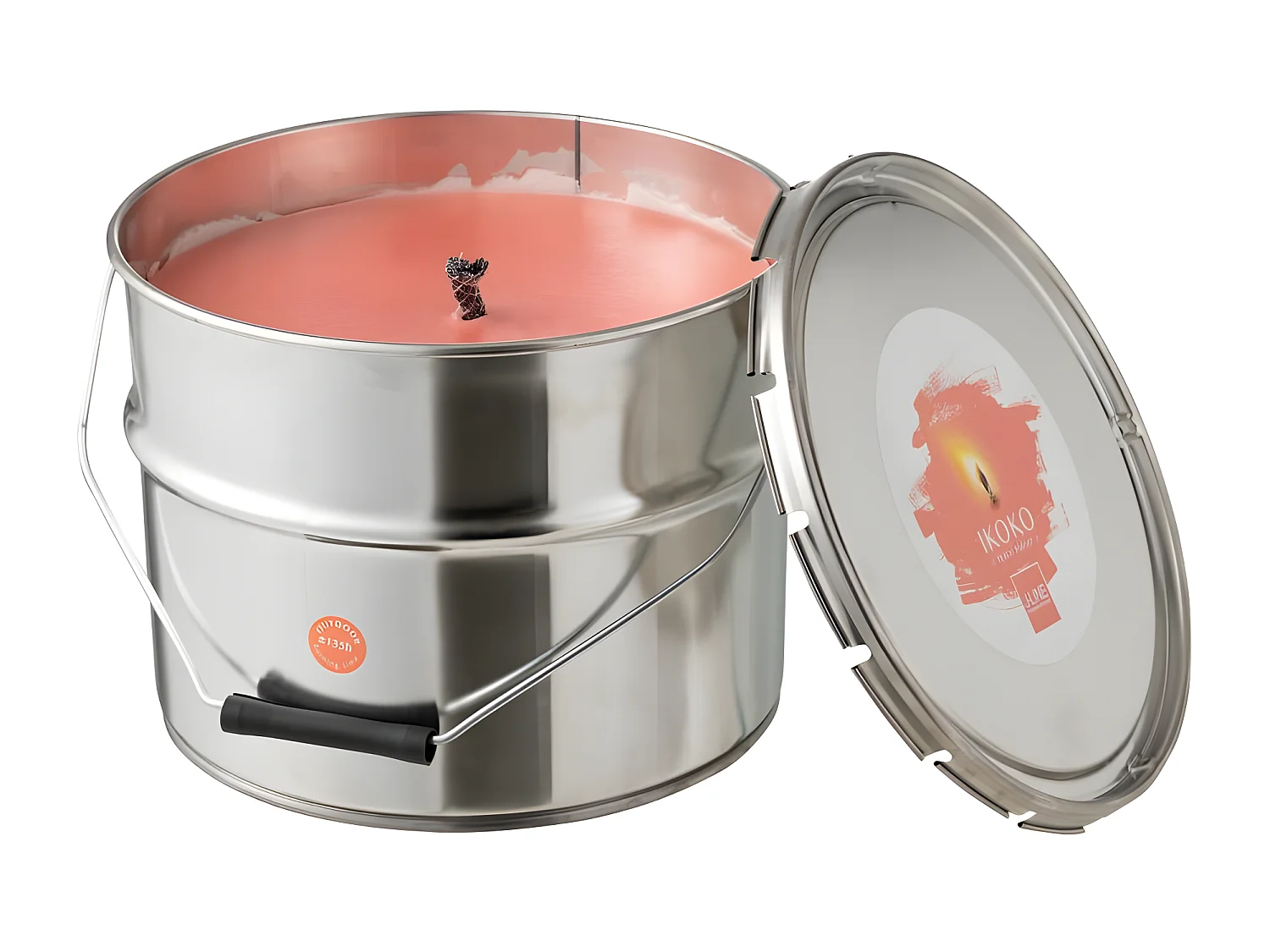 Candela da esterno in vaso di vernice albicocca 135H