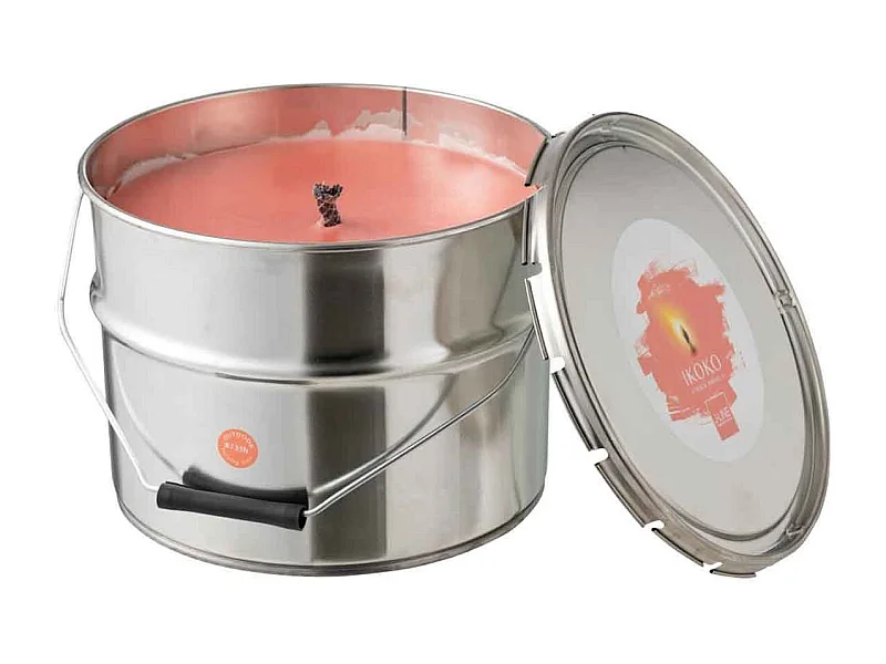 Candela da esterno in vaso di vernice albicocca 135H