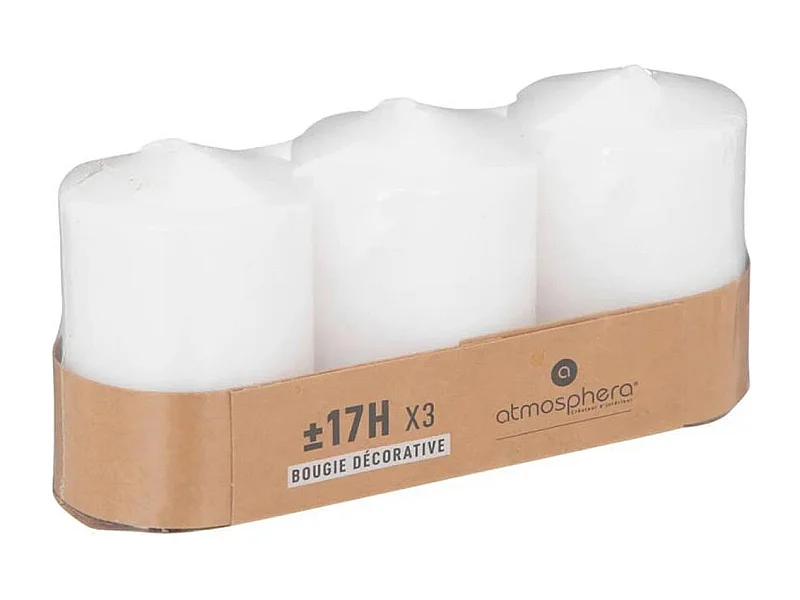 Lot de 3 Bougies Votives "Many" 7,5cm Blanc