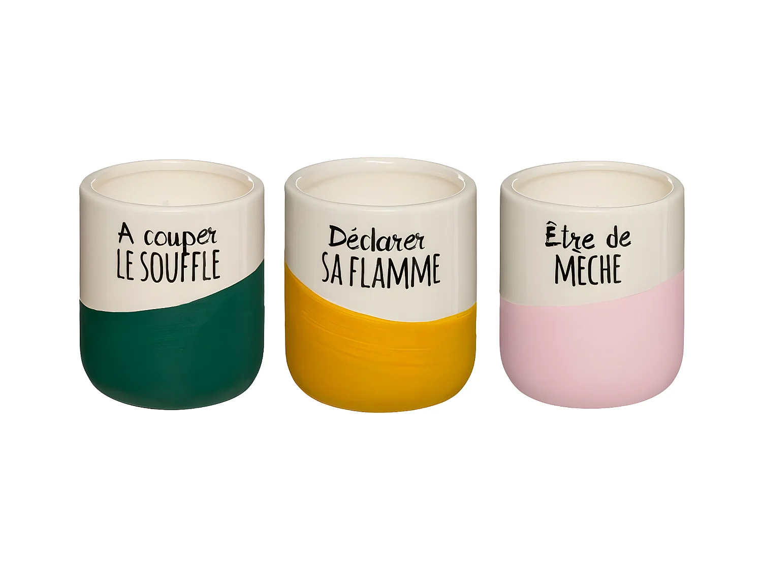 Lot de 3 Bougies Parfumées "Arty" 110g Multicolore