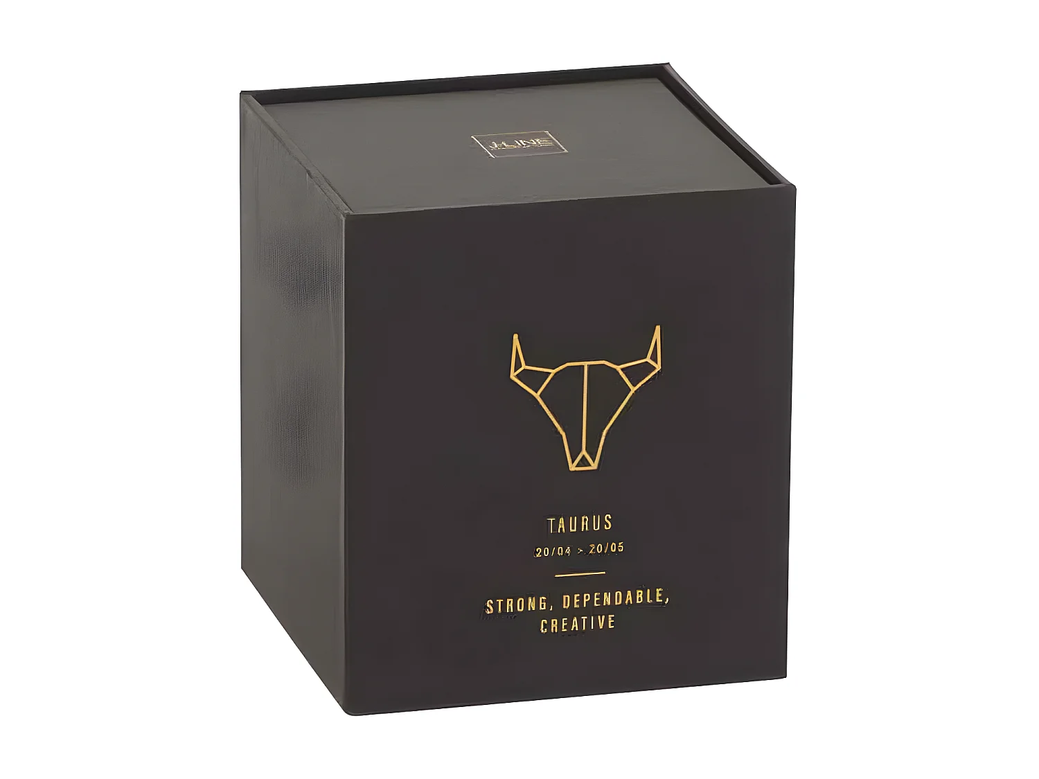 Vela perfumada signo de Tauro 50H en tarro de vidrio negro 8x8x9.5 cm