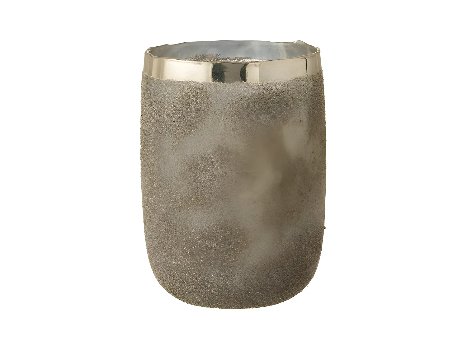 Photophore Déco en Verre "Frosty" 25cm Argent