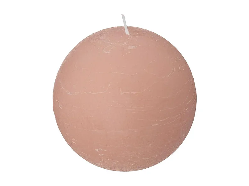Bougie Boule "Rustic" 10cm Rose Clair