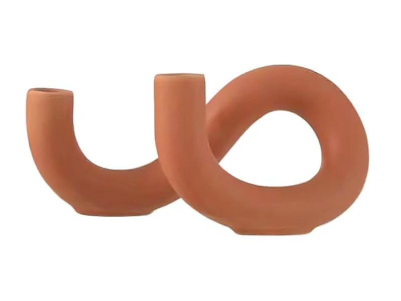 Bougeoir en Céramique "Torsia" 25cm Orange