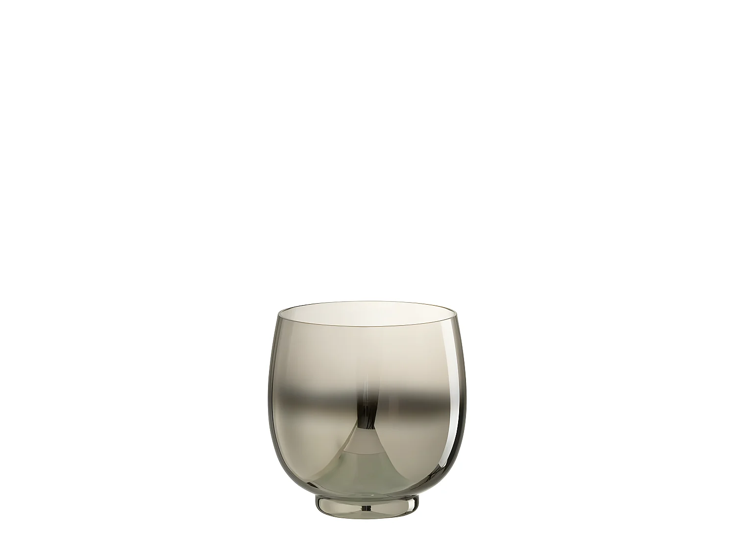 Photophore Rond Déco "Verre Fumé" 14cm Gris