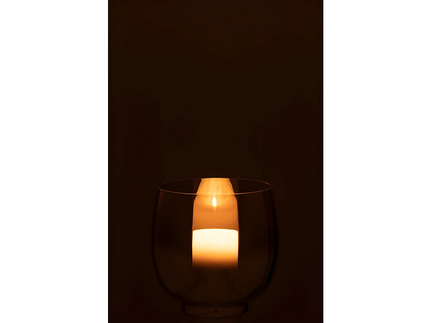 Photophore Rond Déco "Verre Fumé" 14cm Gris