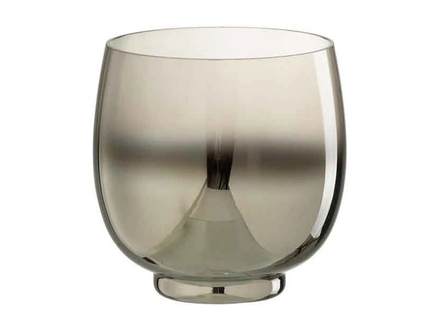 Photophore Rond Déco "Verre Fumé" 14cm Gris
