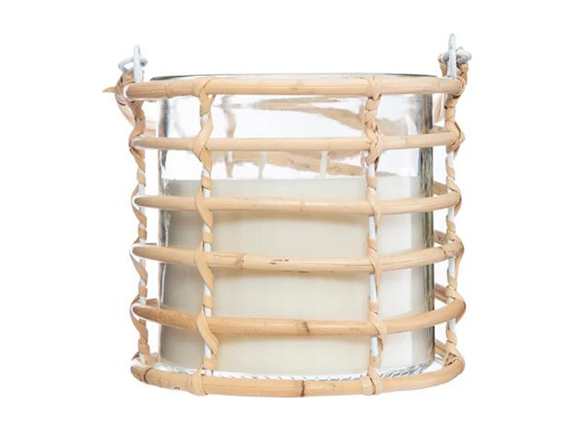 Bougie Parfumée en Verre "Rotin" 430g Citron