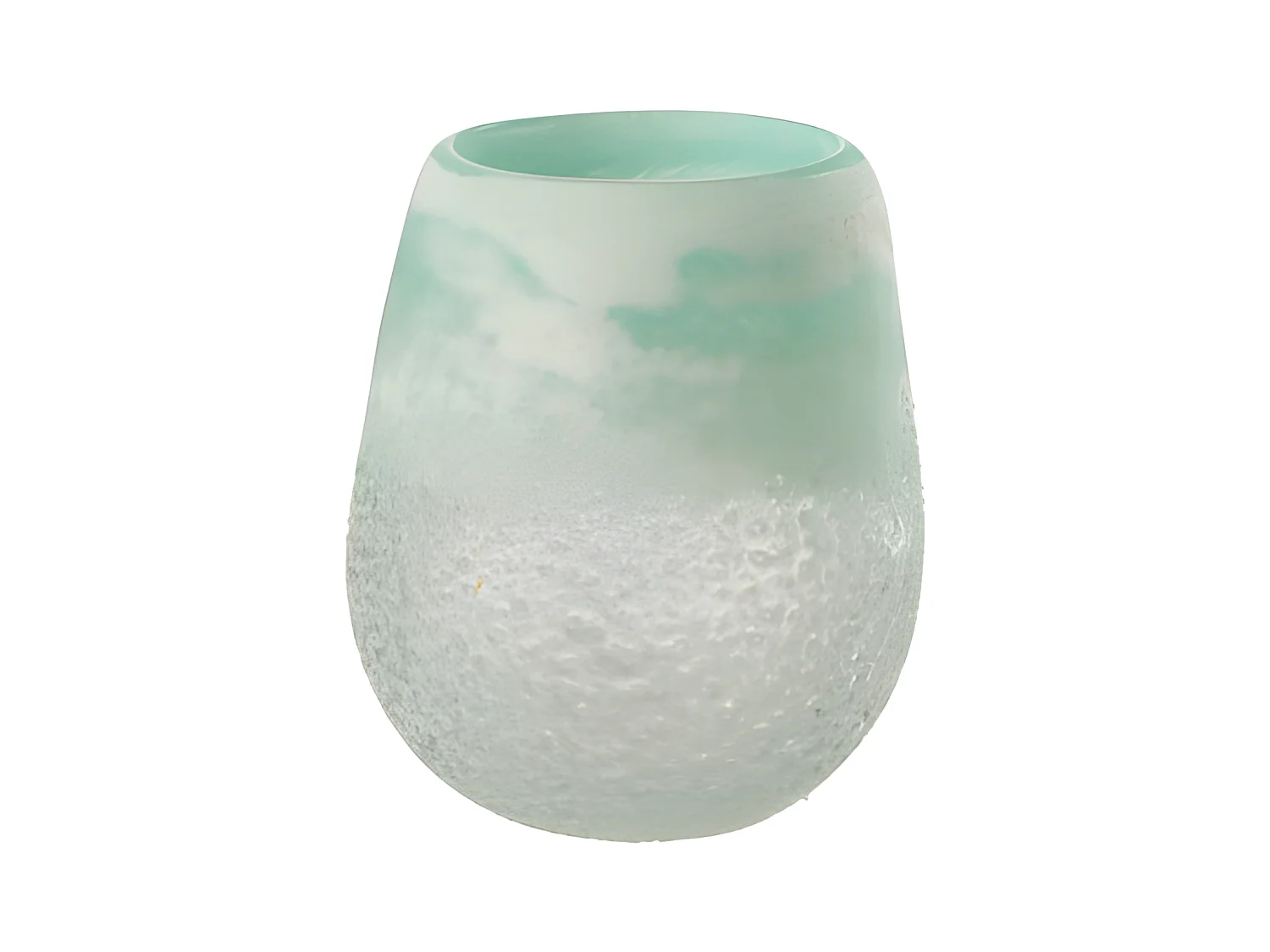 Photophore en Verre Design "Scavo" 16cm Aqua