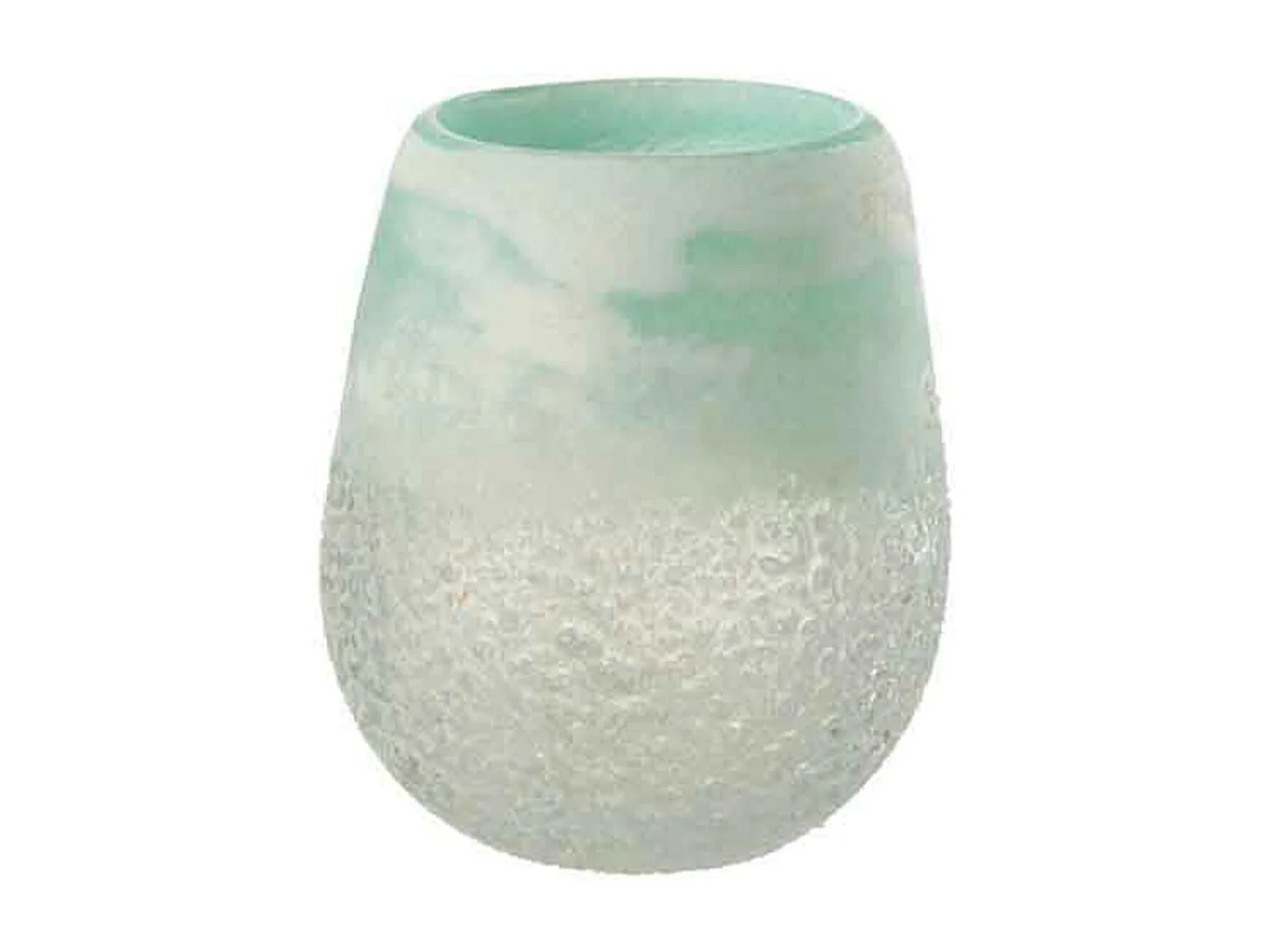 Portacandela in vetro blu 12.5x12.5x15 cm