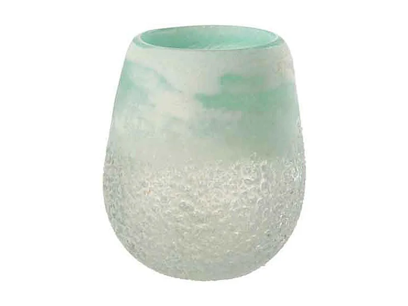 Portacandela in vetro blu 12.5x12.5x15 cm