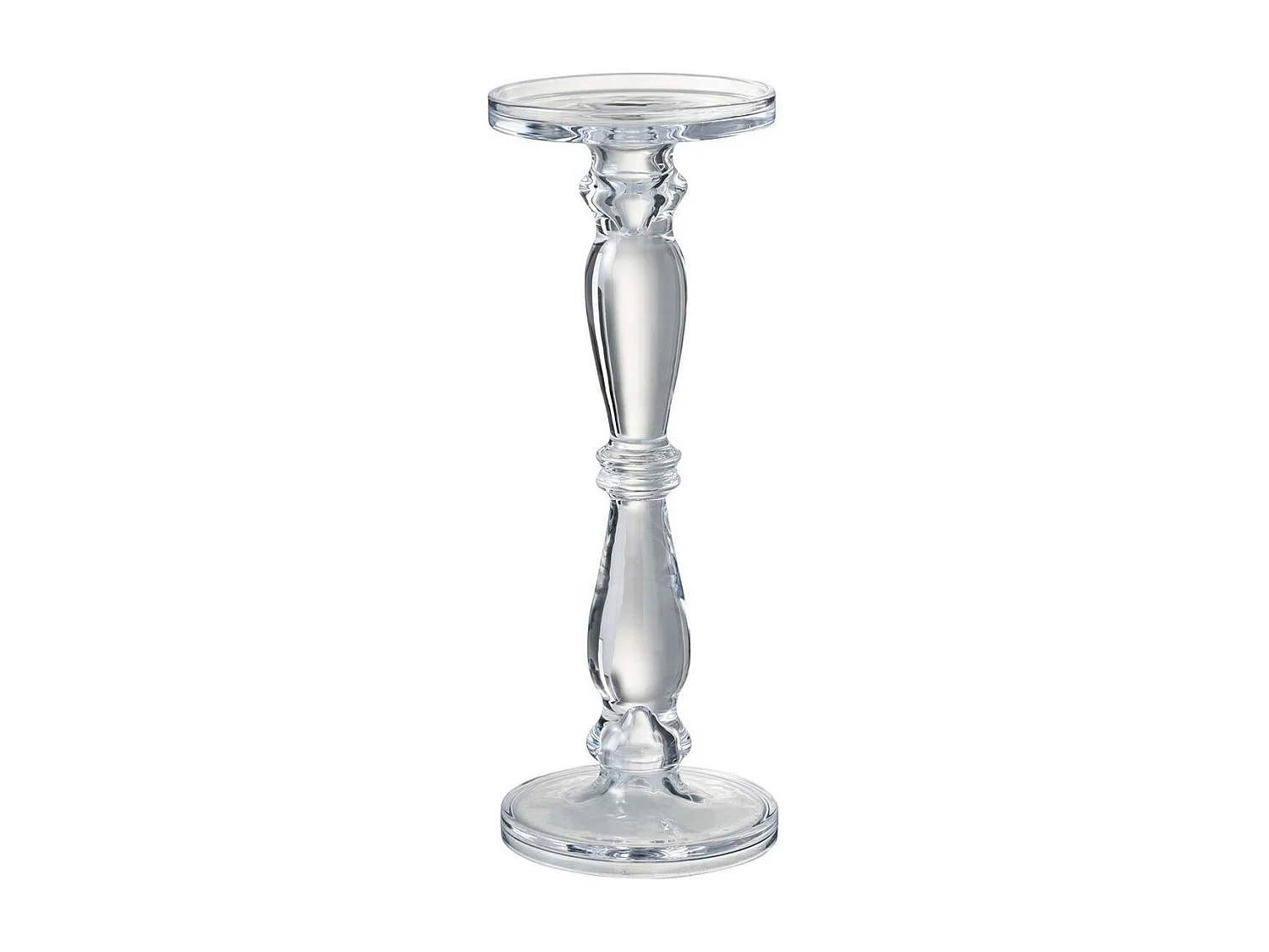 Bougeoir en Verre Design "Leti" 35cm Transparent