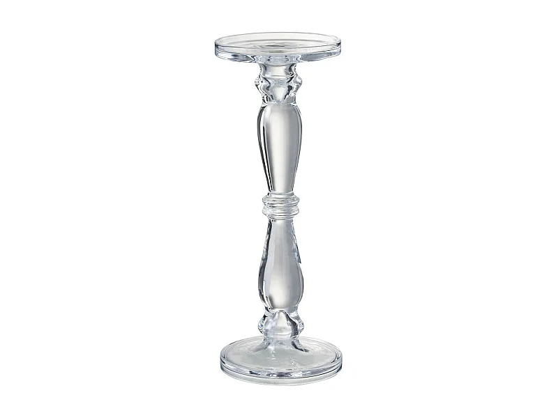 Bougeoir en Verre Design "Leti" 35cm Transparent