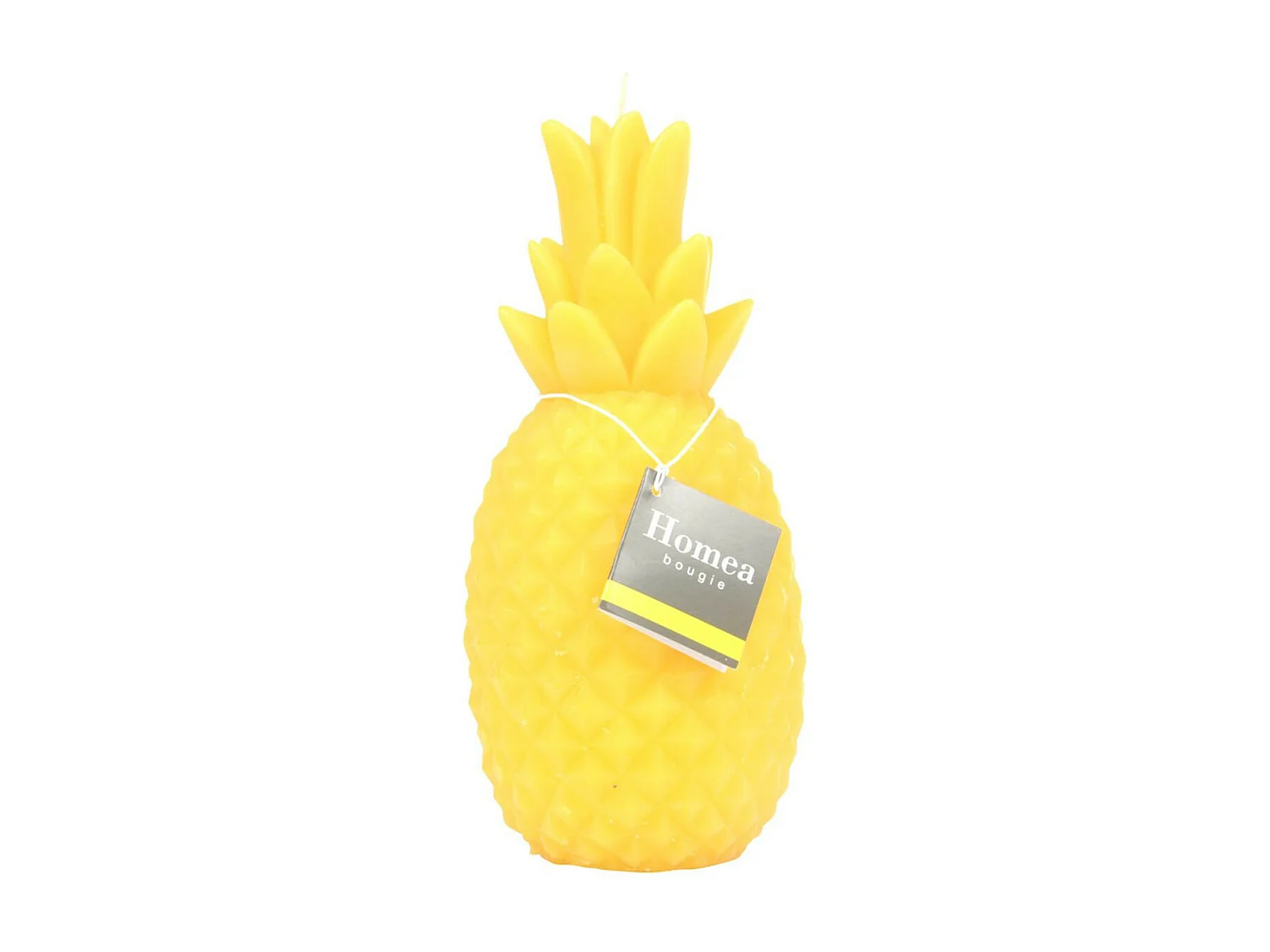 Bougie Déco "Ananas Tropical" 20cm Jaune